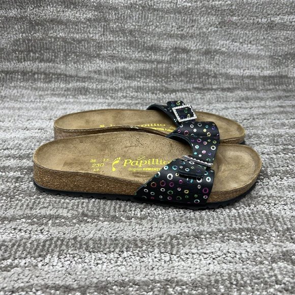 Birkenstock Papillio Madrid Multicolor Bling Buckle Slip On Sandals Women Size 5 - Picture 1 of 7